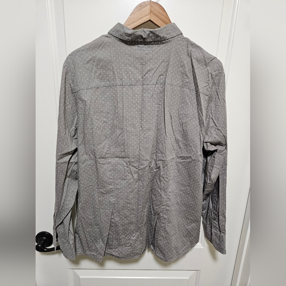 Grey with white dots button-down long sleeve shirt - Picture 2 of 7